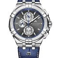 Maurice Lacroix Maurice Lacroix Aikon Chronograph AI1018-SS001-333-1  AI1018-SS001-333-1 кварцевые мужские часы черный циферблат, браслет кожаный — вид спереди