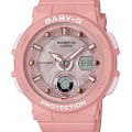 Casio Casio Baby-G BGA-250-4A  BGA-250-4A автокварц (кинетик) женские часы розовый циферблат, браслет пластик — вид спереди