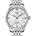 Tissot Tissot Le Locle Doubl Happiness T006.407.11.033.01 Le Locle Automatic T0064071103301 механические мужские часы белый циферблат, браслет нержавеющая сталь — вид спереди
