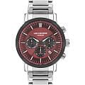 Lee Cooper Lee Cooper LC07505.380  LC07505.380 кварцевые мужские часы бордовый циферблат, браслет нержавеющая сталь — вид спереди
