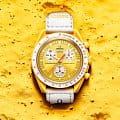 Swatch Swatch x Omega Bioceramic Moonswatch Mission To the Sun SO33J100 женские часы желтый циферблат на запястье