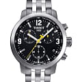 Tissot Tissot PRC 200 Chronograph T055.417.11.057.00 PRC 200 T0554171105700 кварцевые мужские часы черный циферблат, браслет нержавеющая сталь — вид спереди