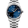Longines Longines Master Collection L2.357.4.97.6  L23574976 механические женские часы синий циферблат, браслет нержавеющая сталь — вид спереди