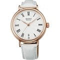 Orient Orient ER2K002W (FER2K002W)  FER2K002W механические женские часы белый циферблат, браслет кожа + текстиль — вид спереди