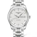 Longines Longines Master Collection L2.755.4.77.6  L27554776 механические мужские часы белый циферблат, браслет нержавеющая сталь — вид спереди
