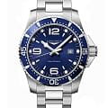 Longines Longines HydroConquest L3.840.4.96.6  L38404966 кварцевые мужские часы синий циферблат, браслет нержавеющая сталь — вид спереди