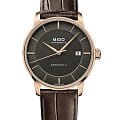Mido Mido Baroncelli Signature M037.407.36.061.00  M0374073606100 механические мужские часы антрацитовый циферблат, браслет кожаный — вид спереди